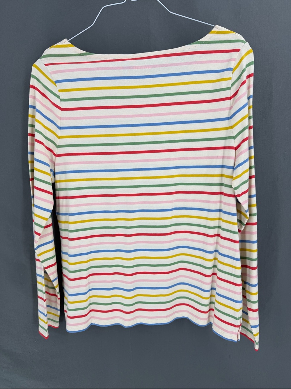 BODEN NWT Ella Breton-Soft Rainbow Long Sleeve Cotton Tshirt Top - Picture 4 of 5